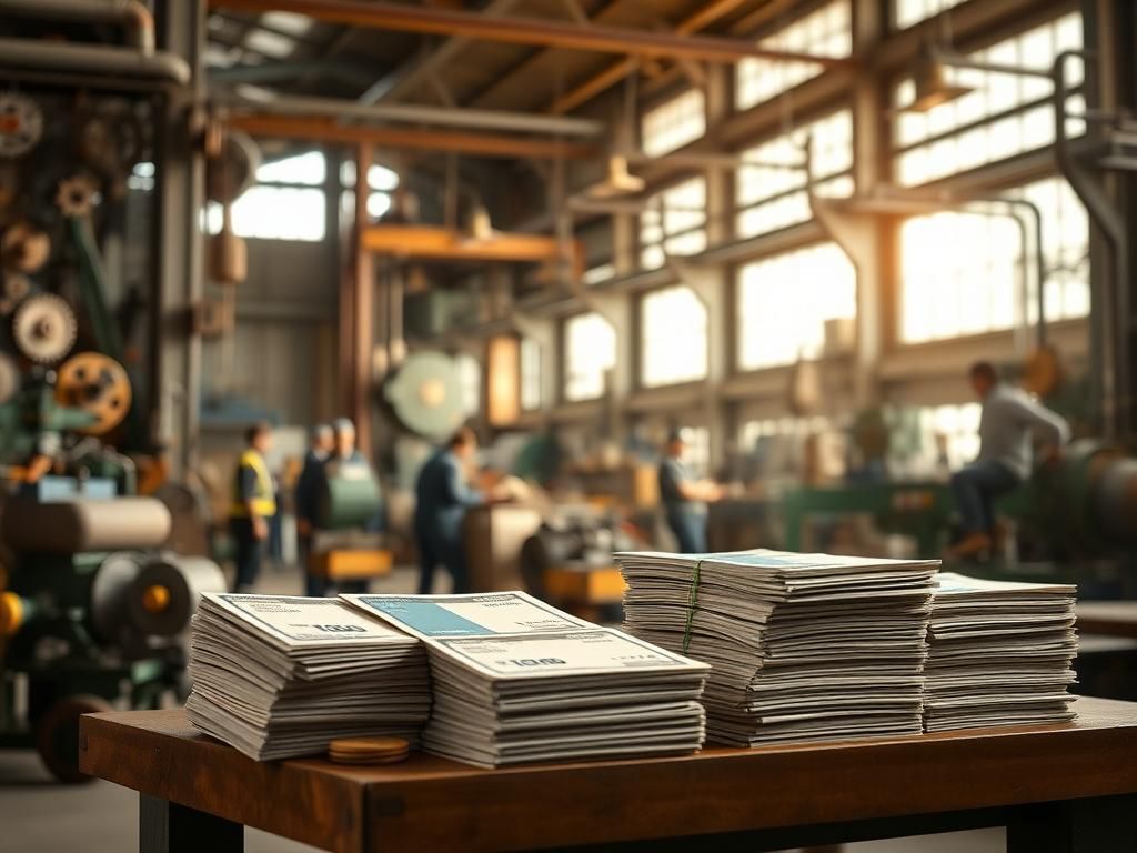 Flick International A bustling factory interior with machinery and tools, symbolizing productivity and hard work.