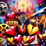 Flick International A vibrant collage representing the world of entertainment filled with iconic Hollywood symbols and luxury items.