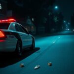 Flick International Nashville police patrol car with flashing lights on an urban street