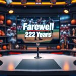 Flick International A sleek sports studio set symbolizing the end of 'Around the Horn' hosted by Tim Cowlishaw