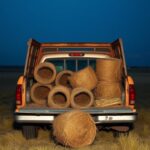 Flick International Weathered pickup truck with hollowed hay bales hiding migrants in Texas