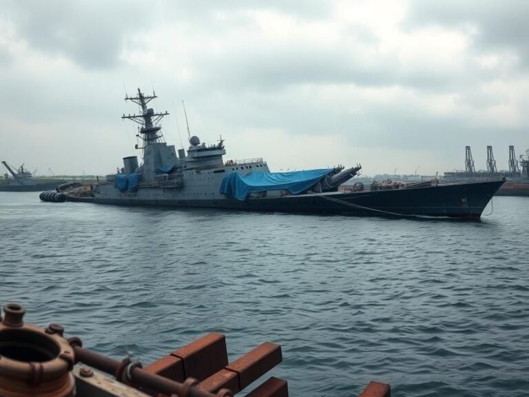 Flick International Partially submerged North Korean naval destroyer damaged after failed launch