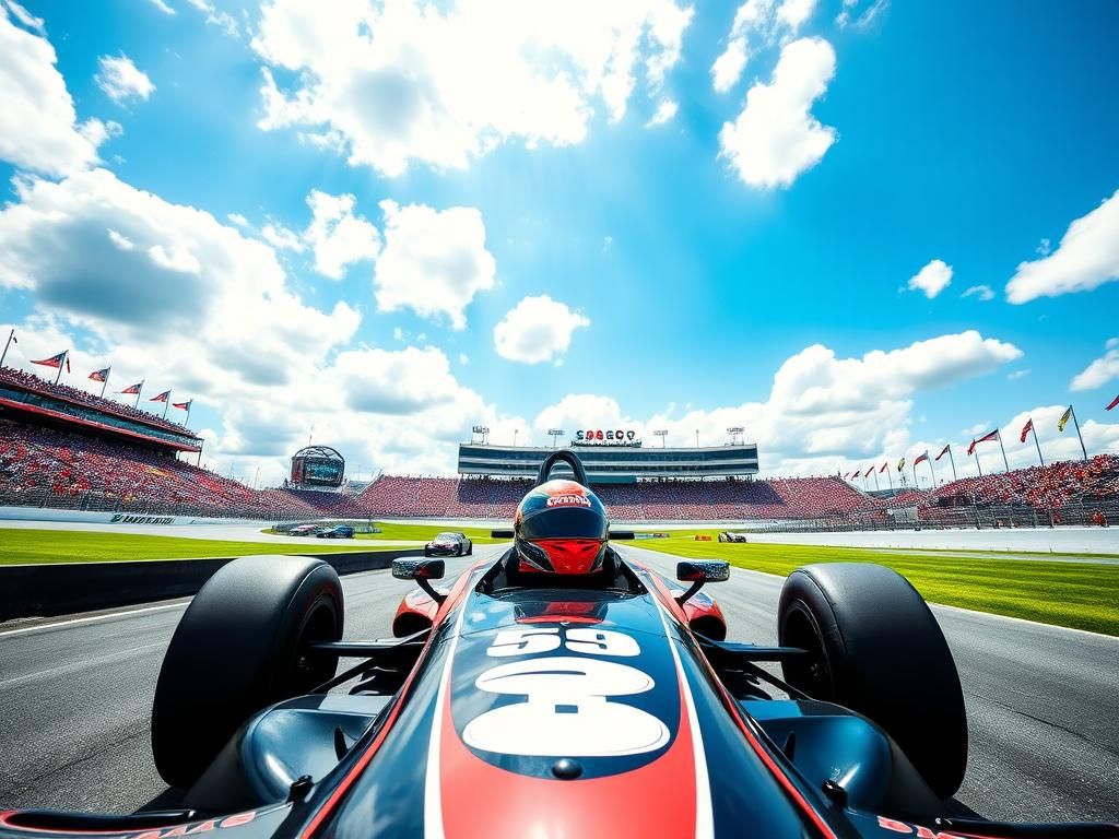 Flick International Tom Brady and Jimmie Johnson in an IndyCar at Indianapolis Motor Speedway