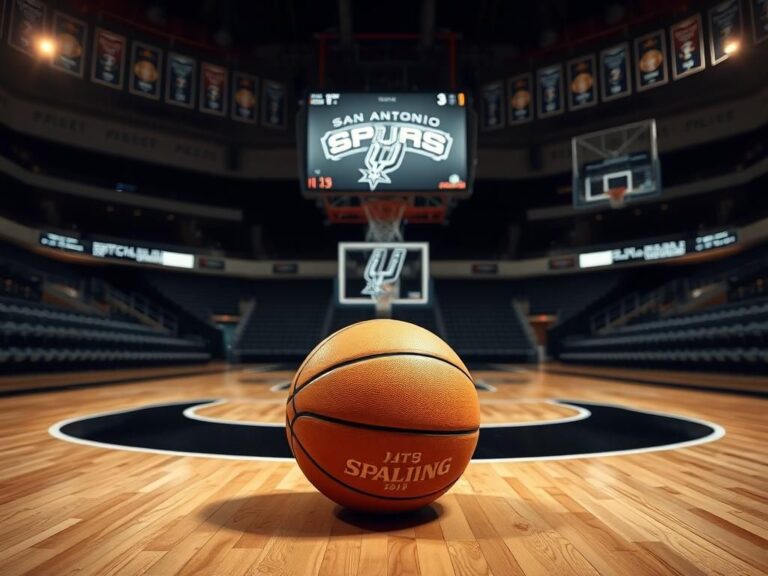 Flick International Dynamic basketball court scene featuring San Antonio Spurs colors