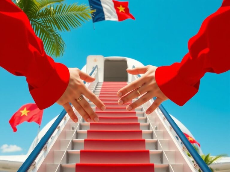 Flick International Close-up view of stylized airplane staircase in Hanoi symbolizing playfulness and warmth