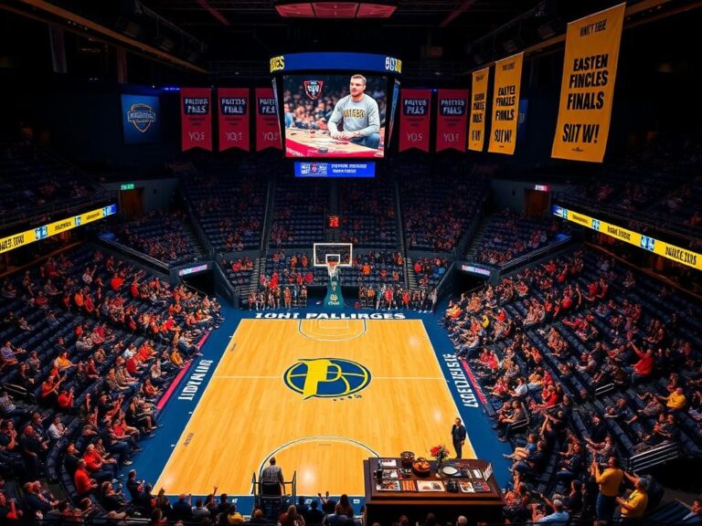 Flick International Aerial view of Gainbridge Fieldhouse during an exciting playoff game