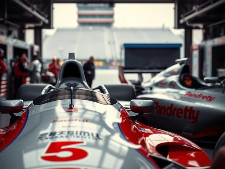 Flick International Close-up of modified race cars in pit area after Indy 500 inspection