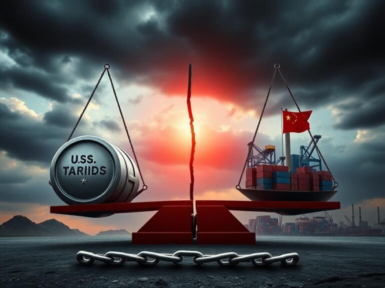 Flick International A large, cracked trade scale representing the imbalance in U.S.-China trade relations.