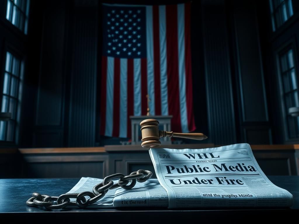 Flick International A courtroom scene depicting justice with a gavel and an American flag backdrop