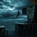 Flick International A deserted bar at the Jersey Shore reflecting a somber atmosphere after a Springsteen tribute band cancellation