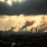 Flick International A chemical plant explosion in Eastern China with dark smoke billowing into the sky