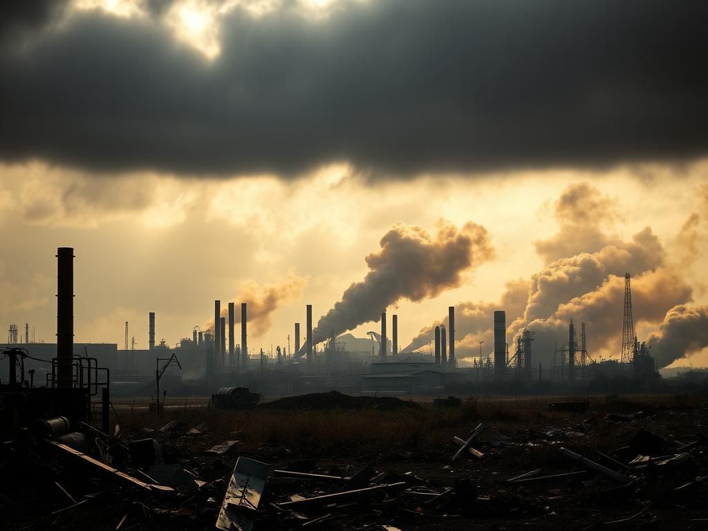 Flick International A chemical plant explosion in Eastern China with dark smoke billowing into the sky