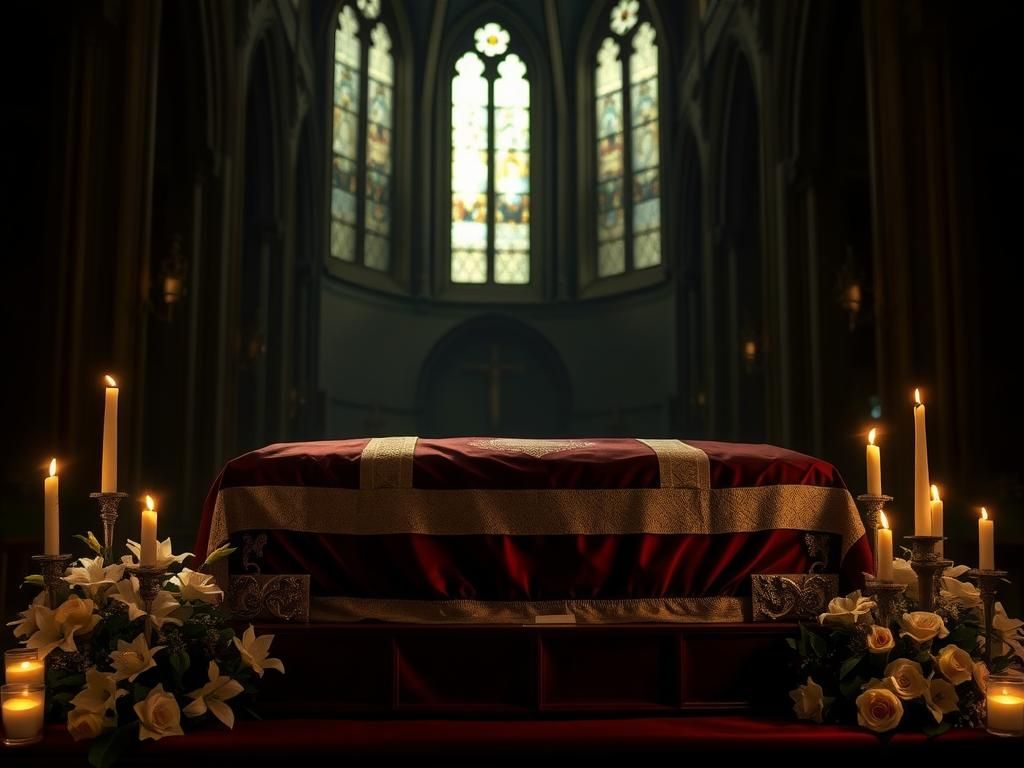 Flick International Ornate casket of Saint Teresa of Avila displayed for pilgrims