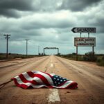 Flick International A weathered road leading to a border crossing sign, symbolizing the U.S.-El Salvador divide