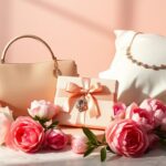 Flick International Elegant display of luxury gift items for Mother's Day including jewelry and silk pillowcases