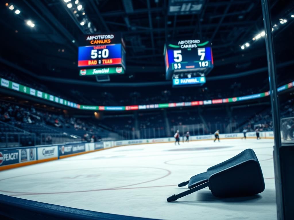 Flick International A fallen chair on the ice rink during a tense AHL playoff game