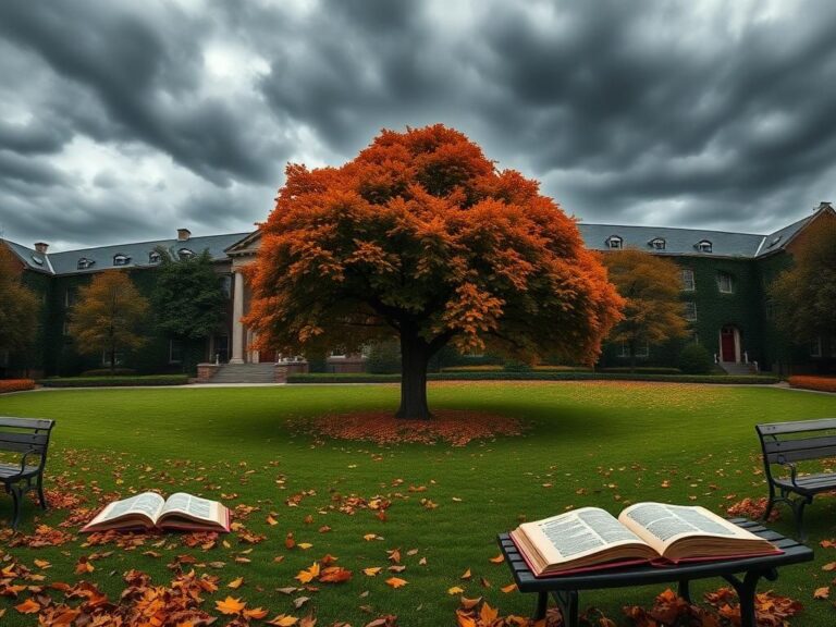 Flick International Panoramic view of Harvard's historic campus with autumn foliage