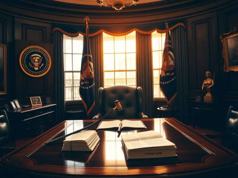 Flick International The iconic Oval Office filled with rich wood furnishings and a large American flag