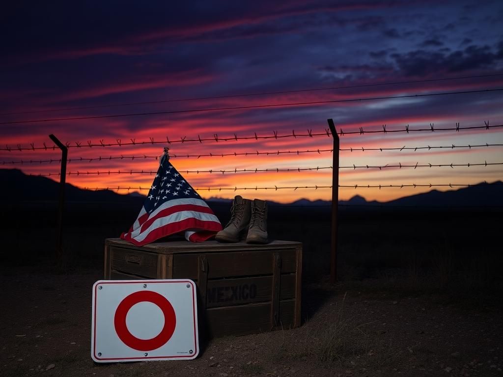 Flick International Memorial at U.S.-Mexico border symbolizing sacrifice of Marine veteran Nicholas Quets
