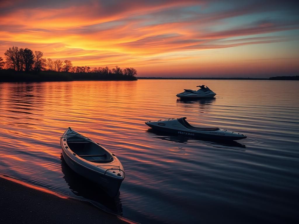 Flick International Tragic scene at Grapevine Lake with kayak and jet ski reflecting the loss of an Air Force cadet candidate