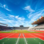 Flick International A vibrant outdoor athletic stadium in California bustling with energy during a championship event