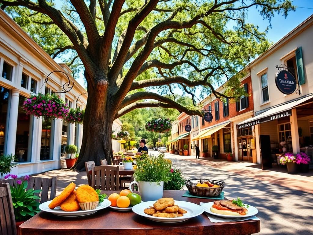 Flick International Outdoor dining setup featuring Southern delicacies in Thomasville, Georgia