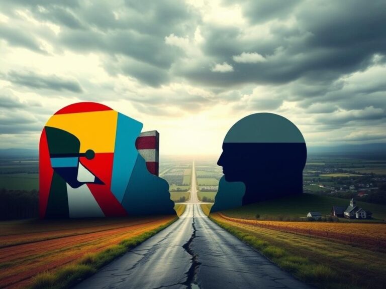 Flick International Abstract representation of a divided political landscape illustrating far-left ideology versus conservative values
