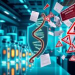 Flick International Abstract representation of mRNA technology in a high-tech laboratory
