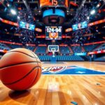 Flick International Oklahoma City Thunder basketball scene with confetti celebration