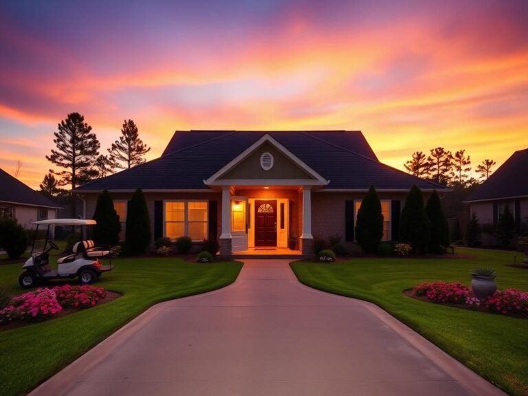 Flick International Serene suburban landscape at dusk featuring a Tennessee home symbolizing family and togetherness