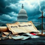 Flick International A conceptual image of the U.S. Capitol building under a stormy sky symbolizing political debate