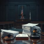 Flick International Ornate federal courtroom symbolizing judicial power and legal proceedings