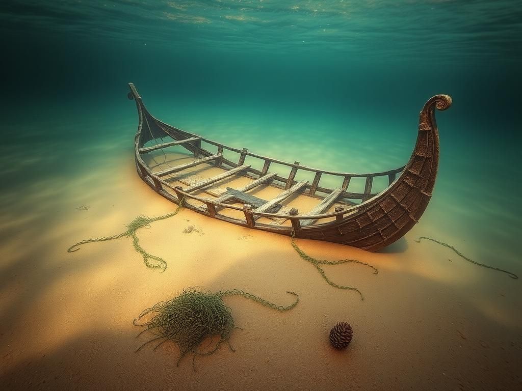 Flick International Underwater view of the centuries-old shipwreck Ciutadella I in Barcelona