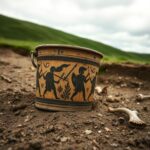 Flick International Ancient 1,500-year-old bucket used as a cremation vessel at Sutton Hoo excavation site
