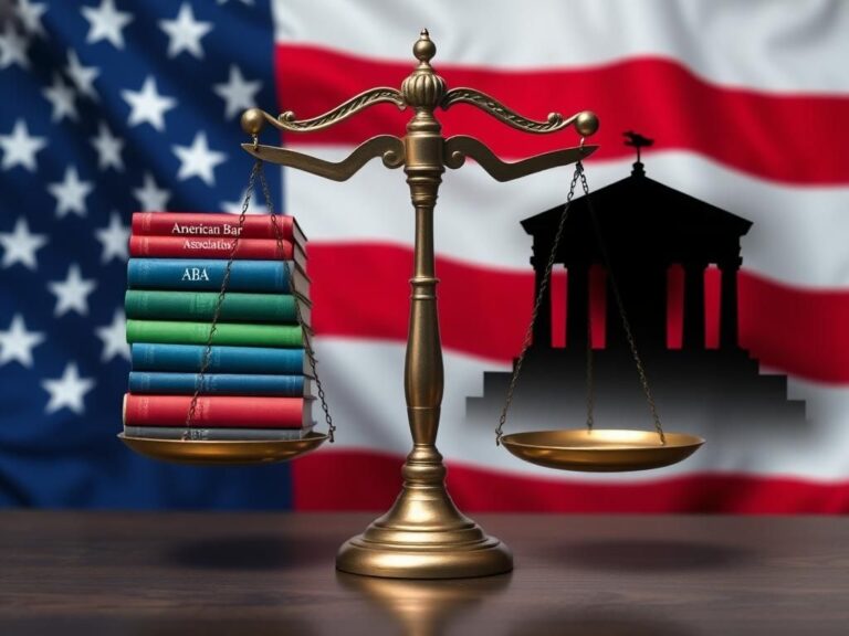 Flick International Symbolic representation of justice with a balanced scale surrounded by the American flag