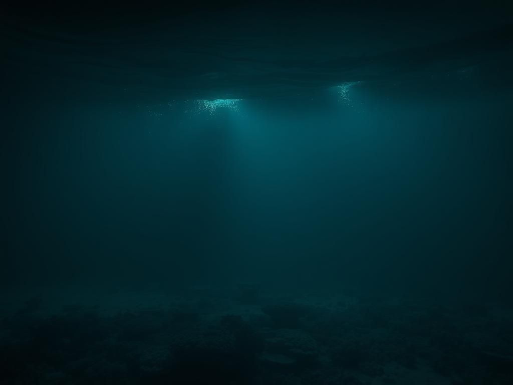 Flick International A dark underwater scene showing a vast ocean indicative of declining light conditions affecting marine life.