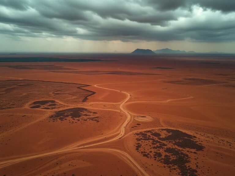 Flick International Aerial view of the Sahel region showcasing arid landscapes and rocky terrains indicative of growing instability