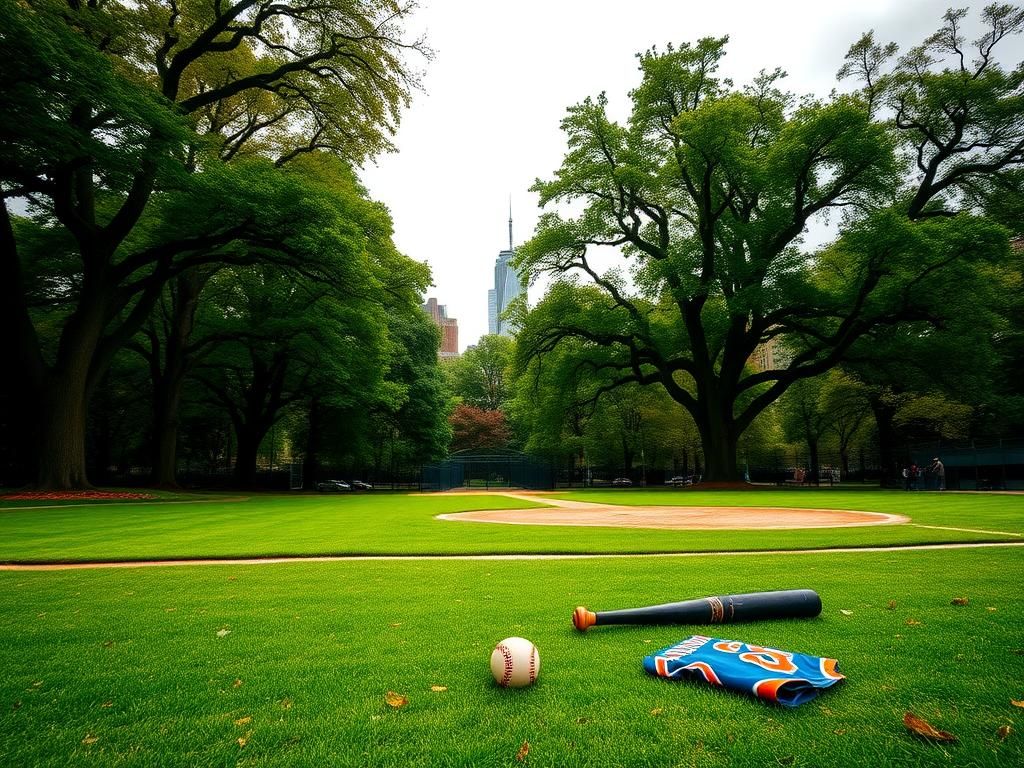 Flick International George Clooney playing softball in Central Park