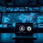 Flick International High-tech surveillance room with digital map of China