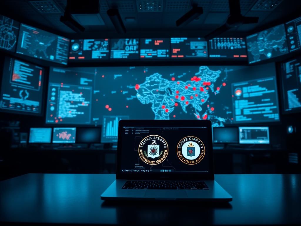 Flick International High-tech surveillance room with digital map of China