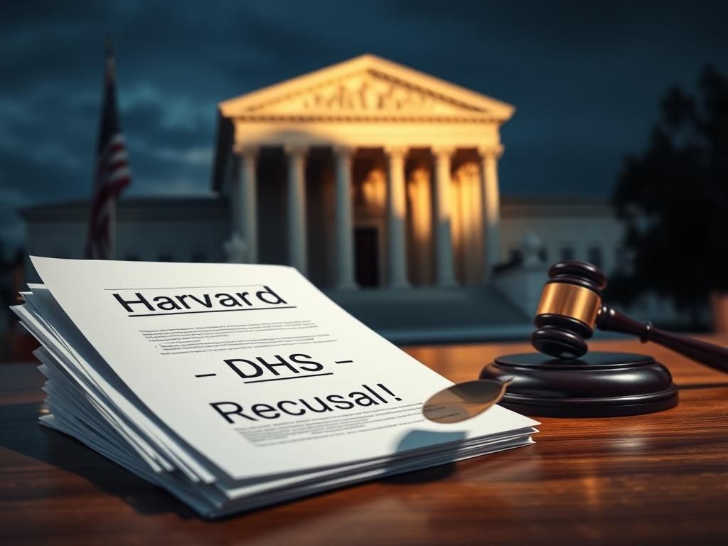 Flick International A dramatic courtroom scene with the Supreme Court building in the background and legal documents in the foreground