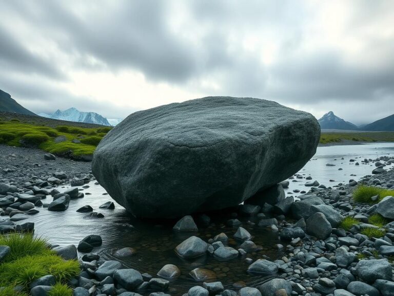 Flick International Large boulder pinned in a serene Alaskan creek, trapping a man face-down
