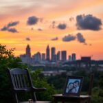 Flick International A sunset over the Nashville skyline symbolizing hope and renewal for Todd Chrisley after his prison release.