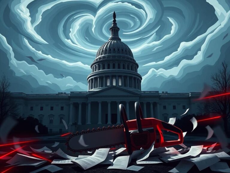 Flick International Futuristic representation of the U.S. Capitol symbolizes political tension and change