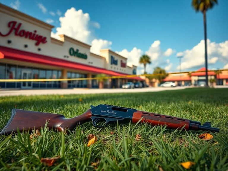 Flick International Abandoned BB gun resembling a rifle in a suburban shopping center