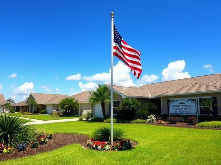 Flick International Disabled veteran's yard showcasing a flagpole with American flag in Florida