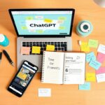 Flick International A flat lay image showcasing essential tech and creative tools for freelancers