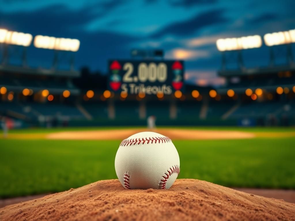 Flick International Close-up of a baseball on a pitcher's mound with raised dirt, symbolizing Chris Sale's milestone in MLB history.