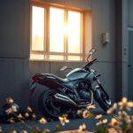 Flick International Abandoned motorcycle symbolizing survival and recovery after serious accident