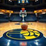 Flick International Emotional aftermath of a basketball game featuring an empty Indiana Pacers arena